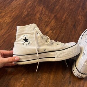 Converse White Hightop Converse Platform